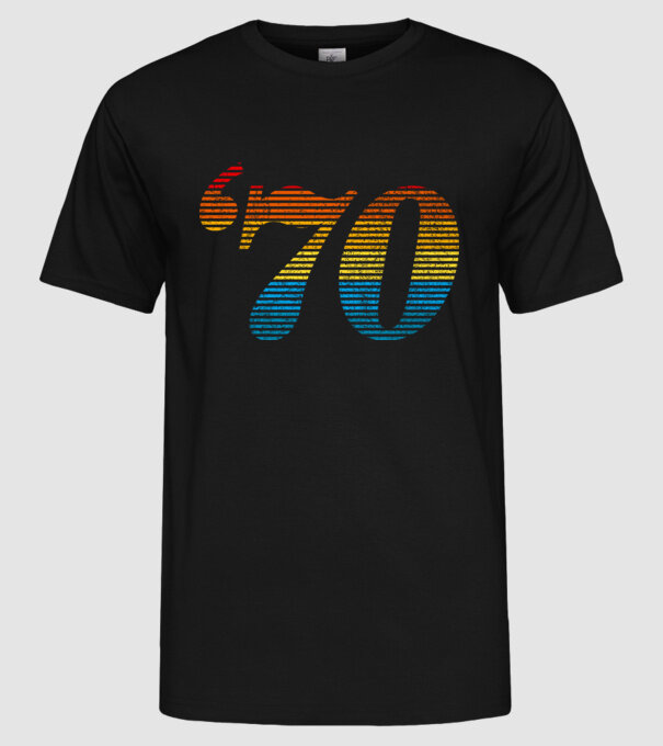 Retro Birthday 1970 model negru pe tricou