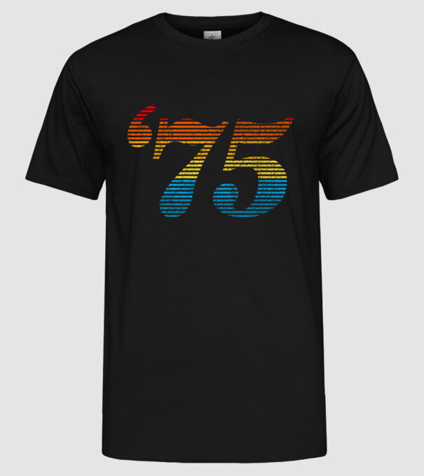 Retro Birthday 1975 model negru pe tricou