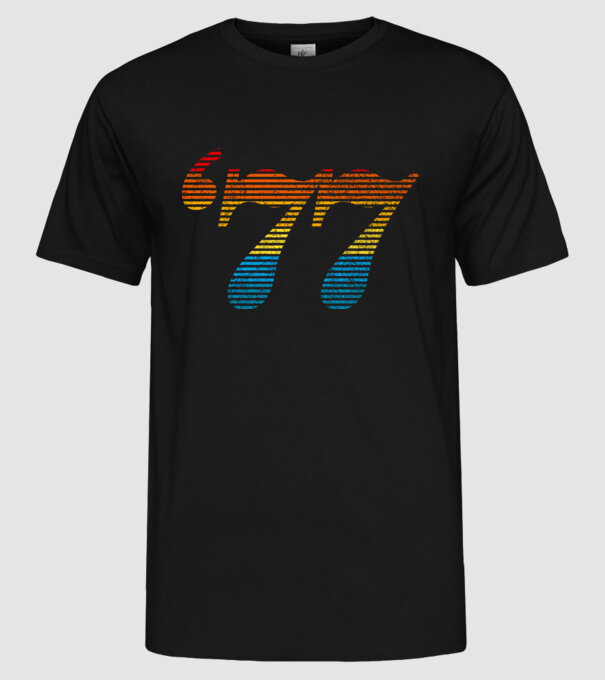 Retro Birthday 1977 model negru pe tricou