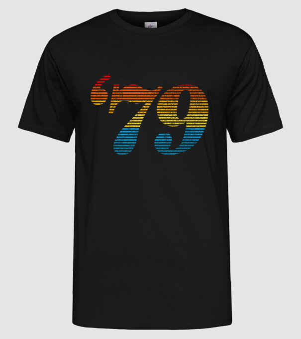 Retro Birthday 1979 model negru pe tricou