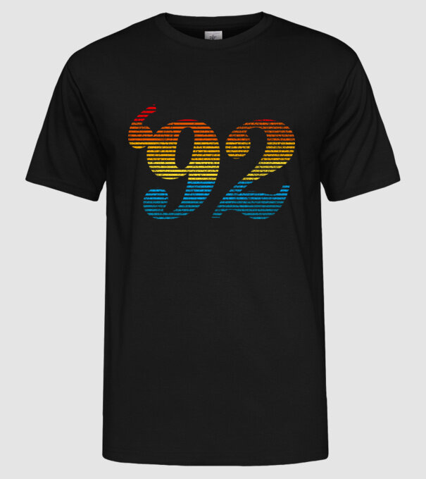 Retro Birthday 1992 model negru pe tricou