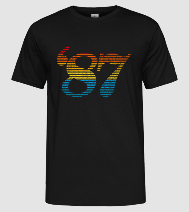 Retro Birthday 1987 model negru pe tricou