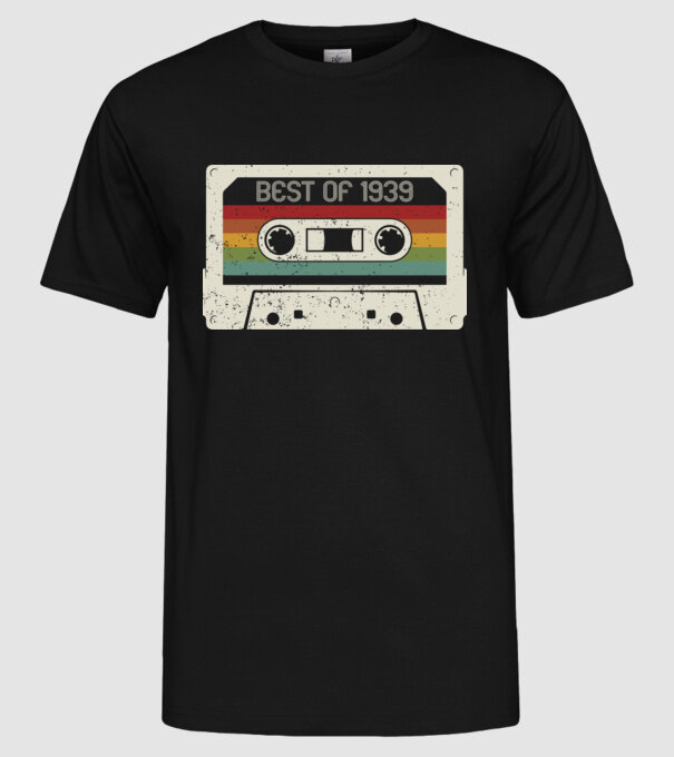 retro tape 1939 vintage model negru pe tricou