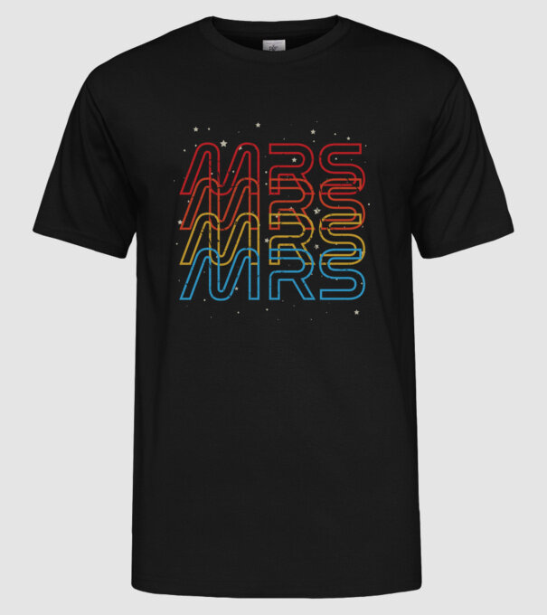 Retro vintage nasa couple mrs model negru pe tricou