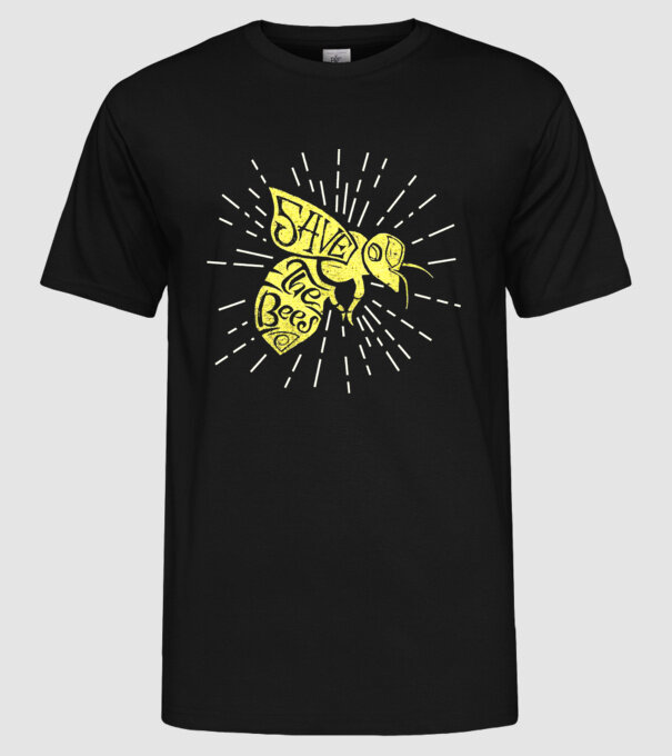 Save the bees model negru pe tricou