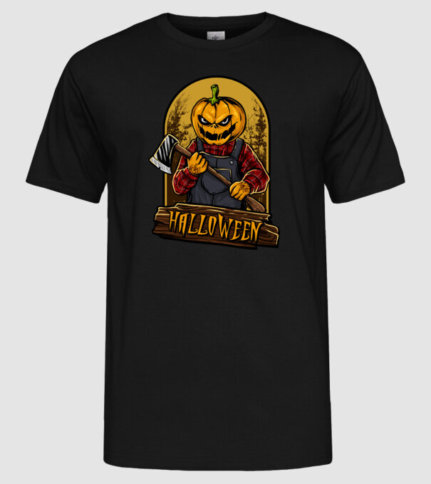 Scary halloween model negru pe tricou