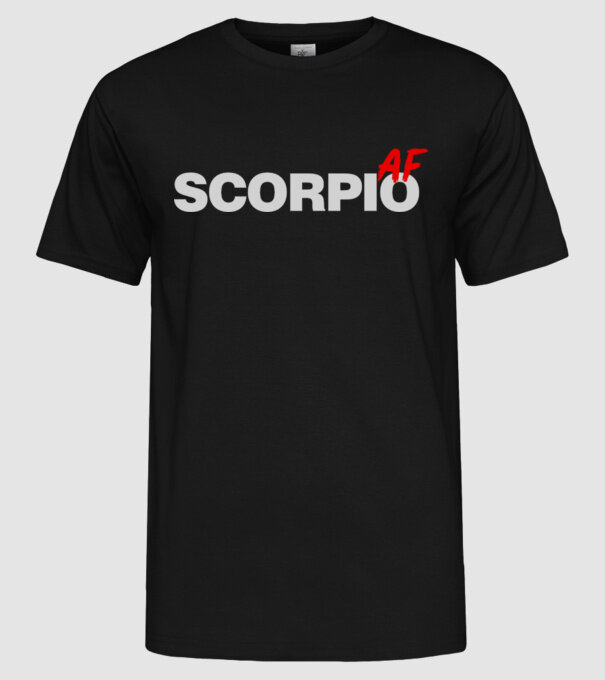 SCORPIO as fuck model negru pe tricou