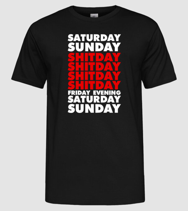 Shitday model negru pe tricou