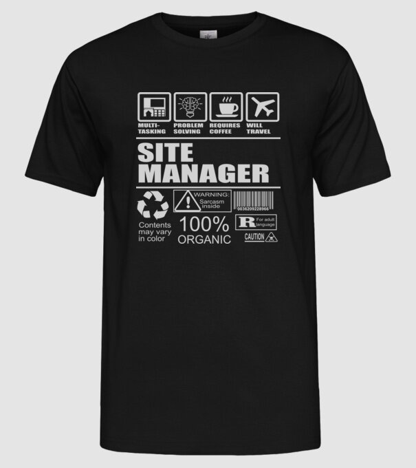 Site manager model negru pe tricou