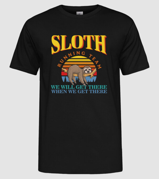 SLOTH running team model negru pe tricou