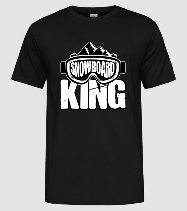 Snowboard king 01 model negru pe tricou