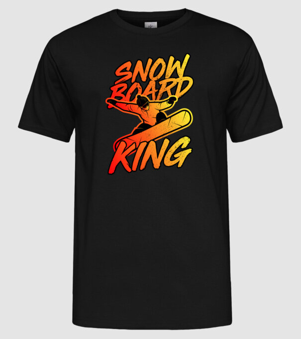 snowboard king model negru pe tricou