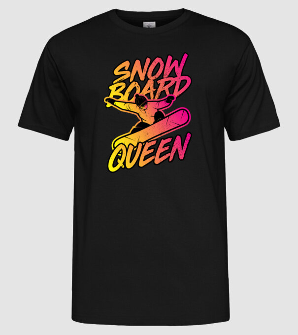snowboard queen model negru pe tricou