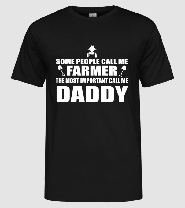 Some people call me farmer pentru Tata model negru pe tricou
