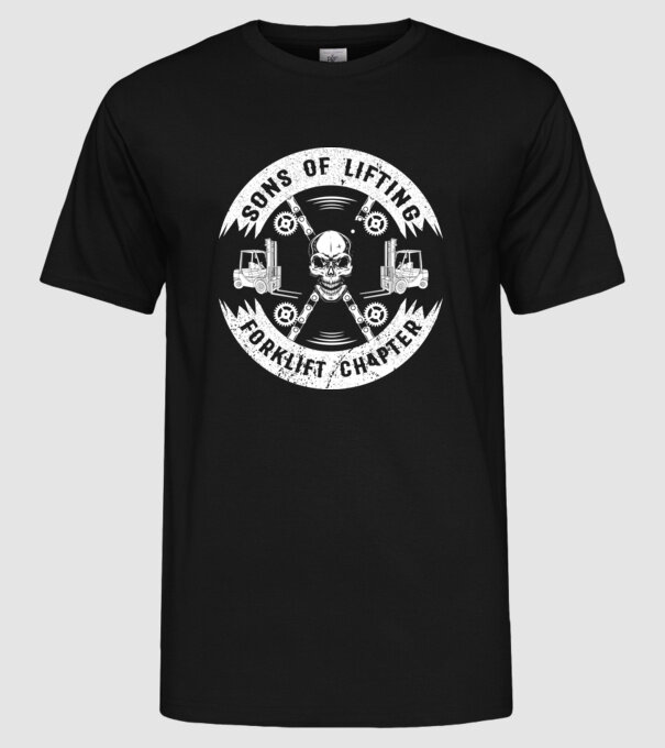SONS OF LIFTING model negru pe tricou