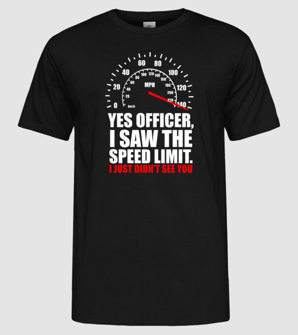 Speed limit model negru pe tricou