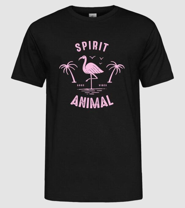 SPIRIT ANIMAL model negru pe tricou