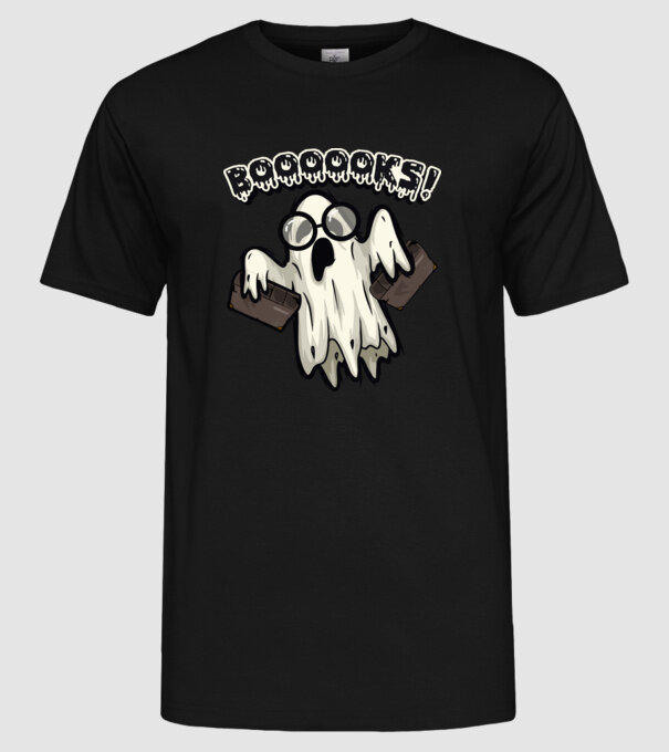 Spooky boookworm model negru pe tricou