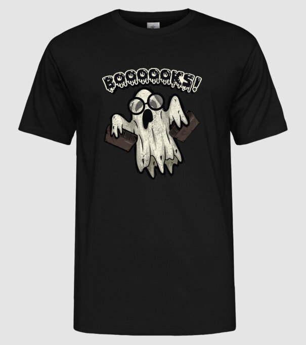 Spooky booookworm model negru pe tricou