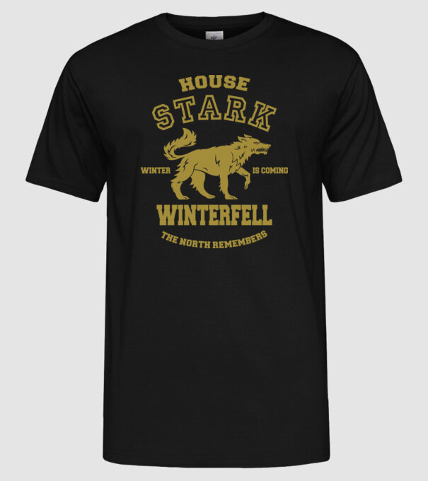 stark model negru pe tricou