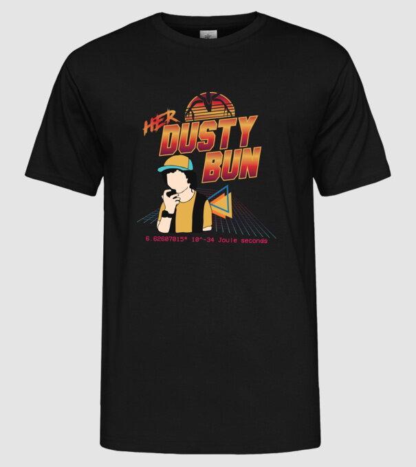 Stranger couple 80s retro Dustin model negru pe tricou