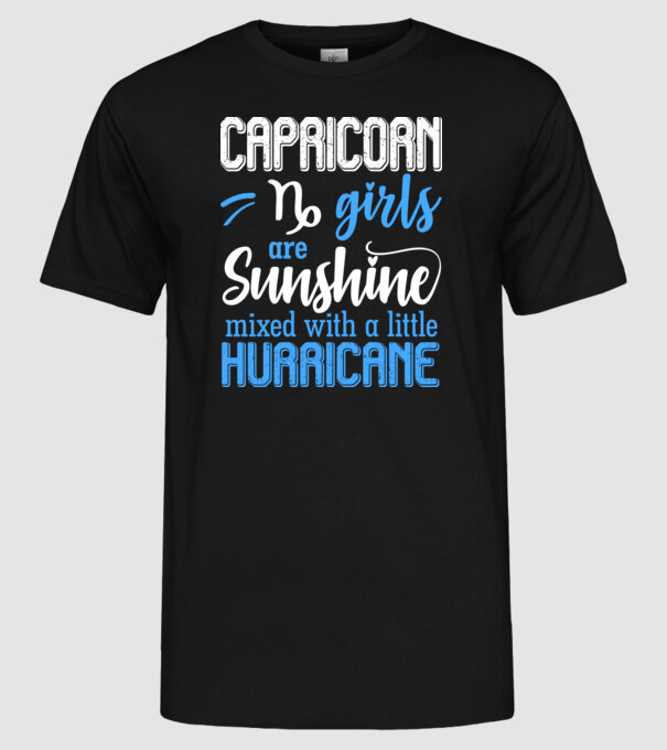 Sunshine with Hurricane CAPRICORN model negru pe tricou