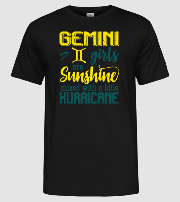 Sunshine with Hurricane GEMINI model negru pe tricou