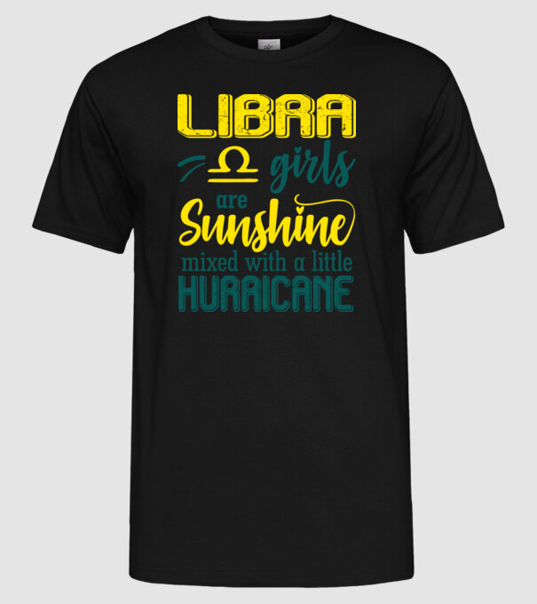 Sunshine with Hurricane LIBRA model negru pe tricou