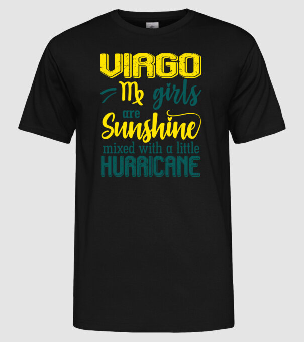 Sunshine with Hurricane VIRGO model negru pe tricou