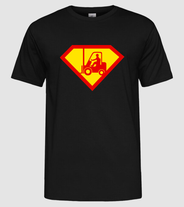 Stivuitorist profesionist model negru pe tricou