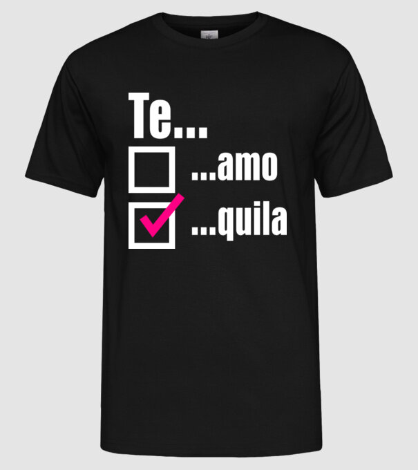 Te...quila model negru pe tricou