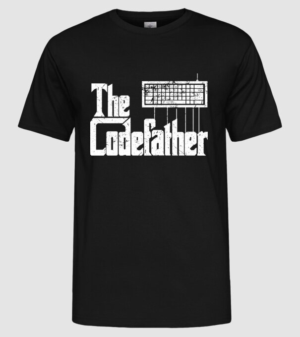 Tricou programator The Codefather model negru pe tricou
