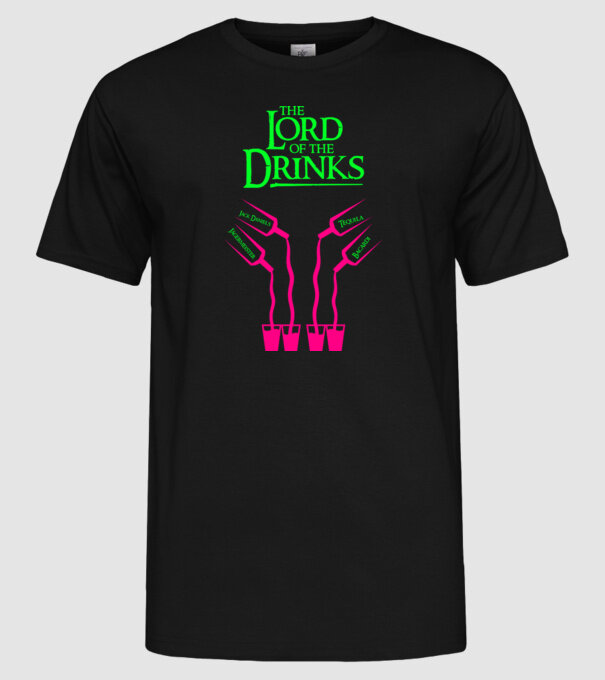 The Lord Of The Drinks model negru pe tricou