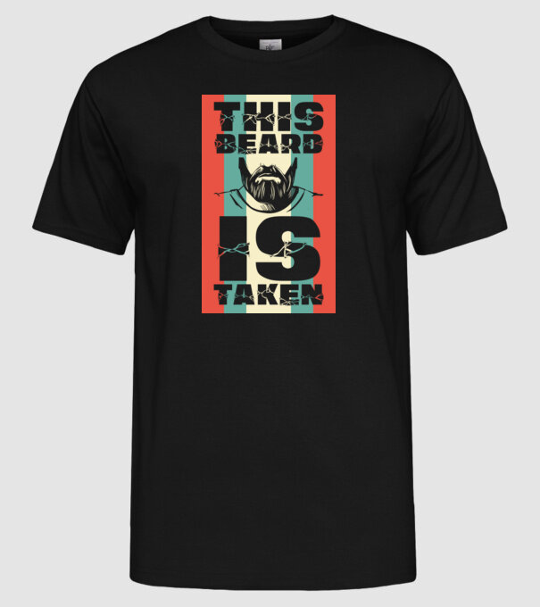 This beard is taken Retro model negru pe tricou