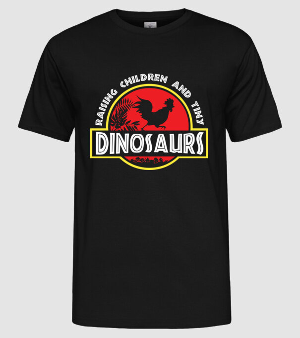 Tiny Dinosaurs model negru pe tricou