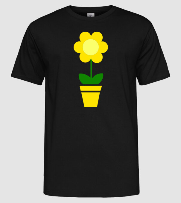 Flower model negru pe tricou