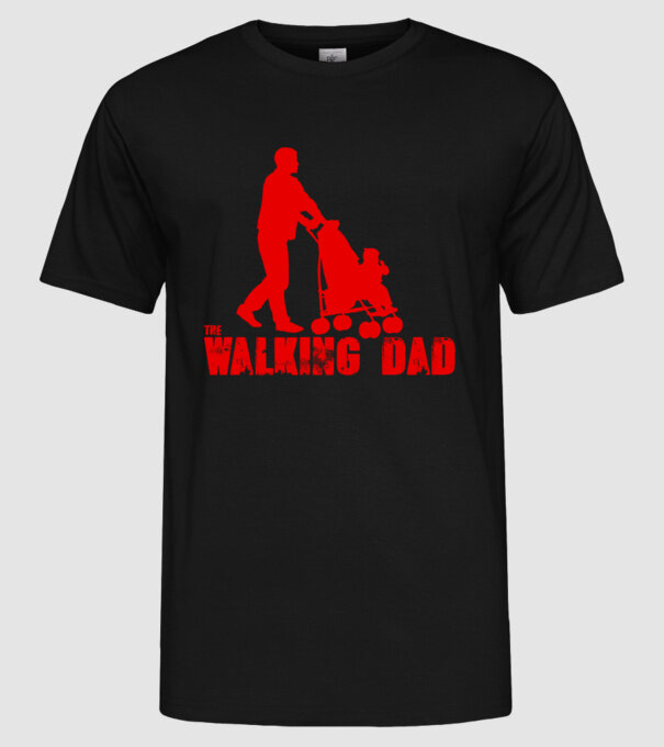 Walking dad model negru pe tricou