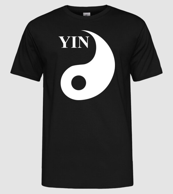 YIN model negru pe tricou