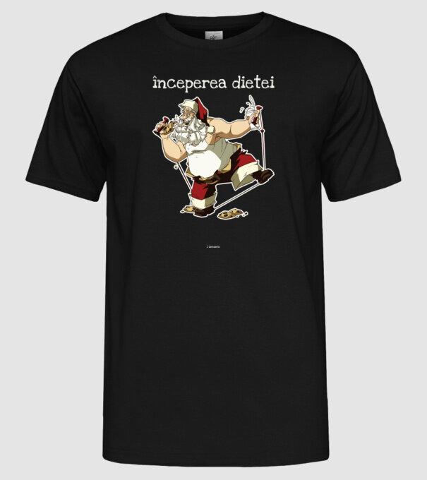 începerea dietei - 1 ianuarie model negru pe tricou