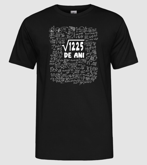 √1225 de ani model negru pe tricou