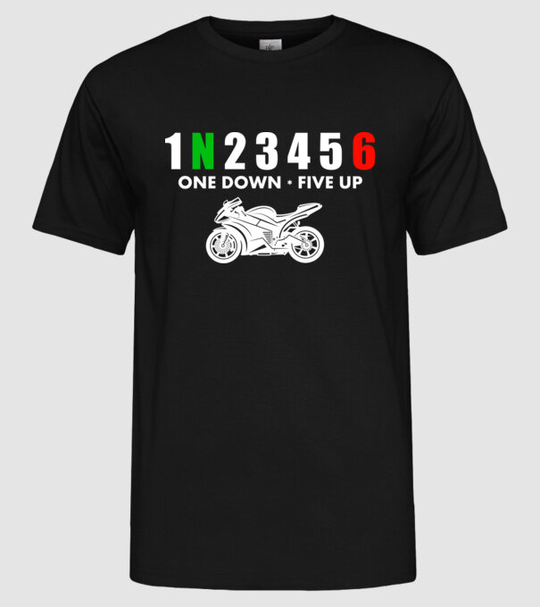 1N23456 model negru pe tricou