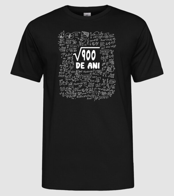 √900 de ani model negru pe tricou