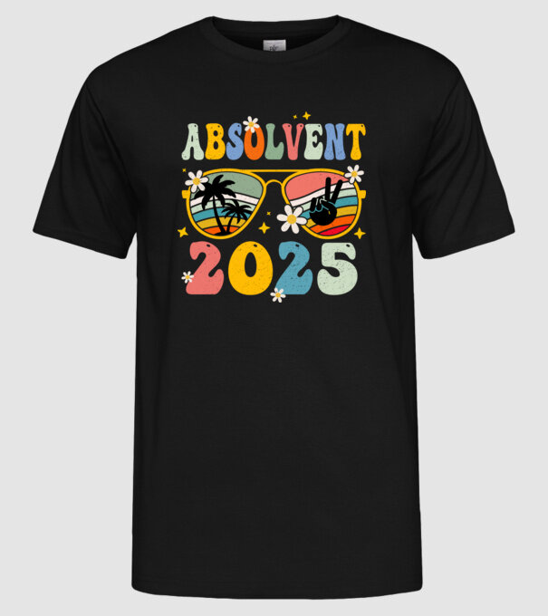 Absolvent 2025 model negru pe tricou