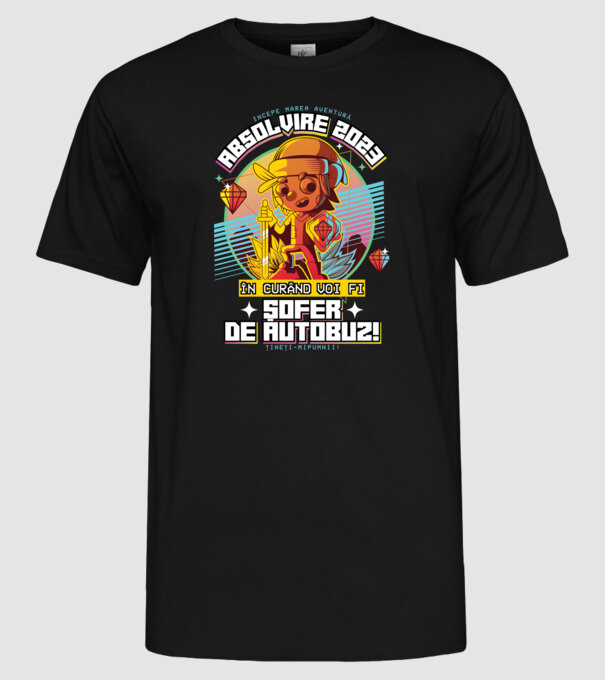 absolvire 2023 șofer de autobuz model negru pe tricou