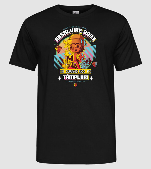 absolvire 2023 tâmplar model negru pe tricou