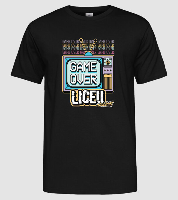 Absolvire retro liceu model negru pe tricou
