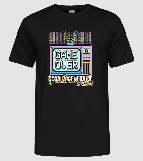 Absolvire retro școală generală model negru pe tricou