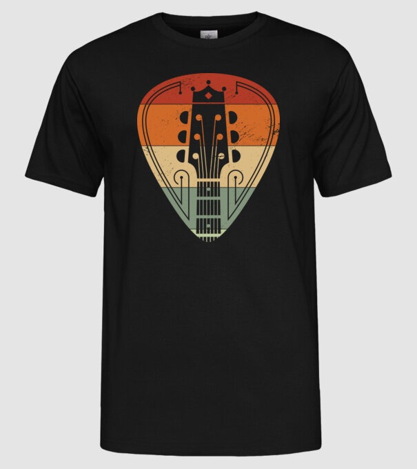 acoustic guitarist model negru pe tricou
