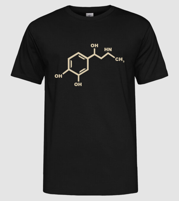 Adrenalin model negru pe tricou