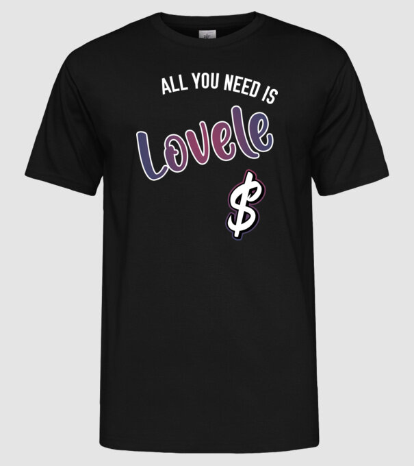All you need is lovele model negru pe tricou